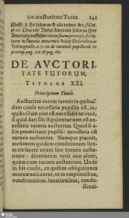 Titulus XXI. De Auctoritate Tutorum