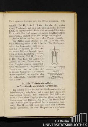 64. Die Wattstundenzähler auf elektrodynamischer Grundlage.
