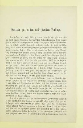 Vorrede zur ersten und zweiten Auflage