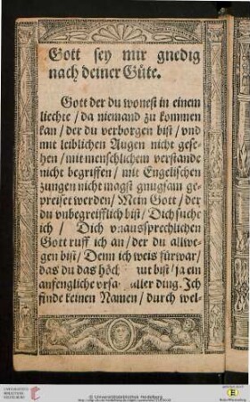 Gott sey mir gnedig nach deiner Güte (Ps 51,3)