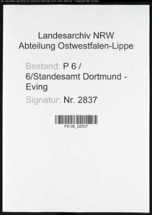 Sterberegister Standesamt Dortmund-Eving (V)
