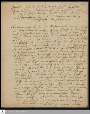 Brief von Heinrich Bernhard Köster an [Philipp Jacob Spener].
