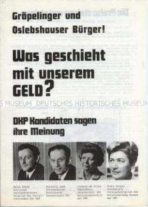 Propagandaschrift der DKP Bremen zur Bürgerschaftswahl 1971