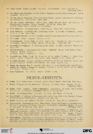 Silber-Arbeiten (Nr. 60-133)