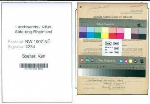 Entnazifizierung Karl Spelter , geb. 29.04.1909 (Schlosser)