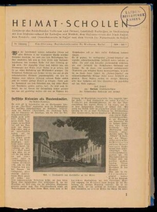 Heimat-Schollen 14. Jahrgang, Heft 1, 1934
