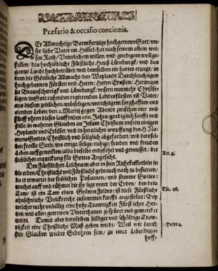 Præfatio & occasio concionis.