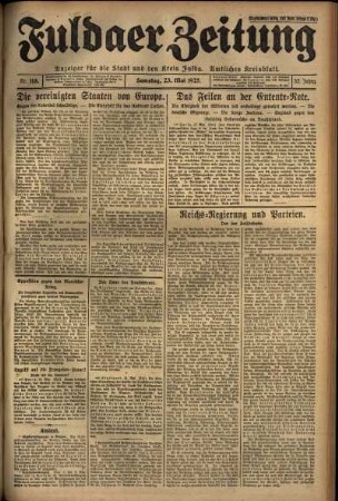 Ausgabe vom Samstag, den 23. Mai 1925.