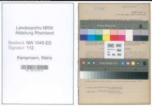 Entnazifizierung Maria Kampmann , geb. 02.05.1896 (Lehrerin)