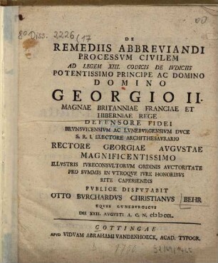 De remediis abbreviandi processum civilem ad legem XIII. codicis de iudiciis ...