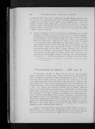 Versammlung zu Lübeck. - 1463 Aug. 31.