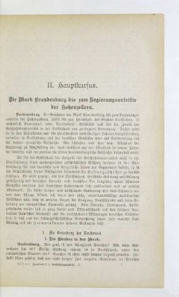 Die Mark Brandenburg bis zum Regierungsantritte der Hohenzollern