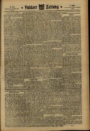 Zweite Ausgabe vom Donnerstag, den 01. Dezember 1910.