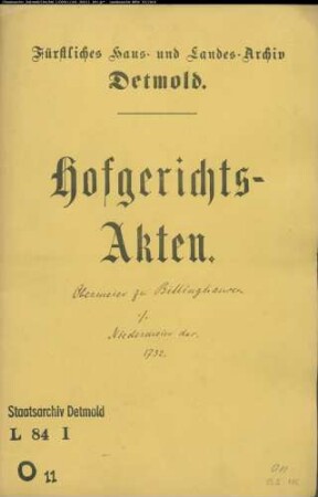 Obermeier zu Billinghausen gegen Niedermeier zu Billinghausen