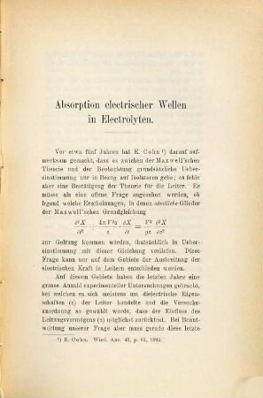 Absorption electrischer Wellen in Electrolyten