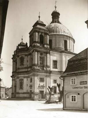 Gabel (heute Jablonné v Podještědí / Tschechien). Sankt Laurentiuskirche (1699-1729; P. Bianca). Ansicht von Südwesten