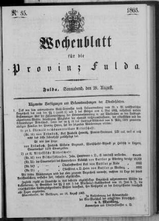 Nr. 35, Ausgabe vom 29. August 1863