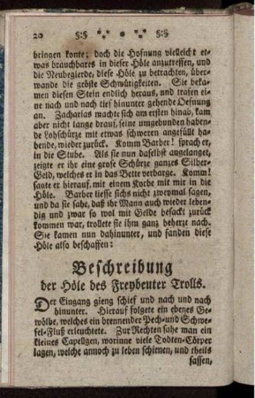 Beschreibung der Höle des Freybeuter Trolls