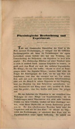 Physiologische Beobachtung und Experiment : Eine methodologische Skizze