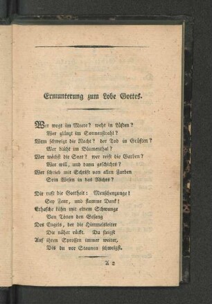 Ermunterung zum Lobe Gottes. [u. a.]