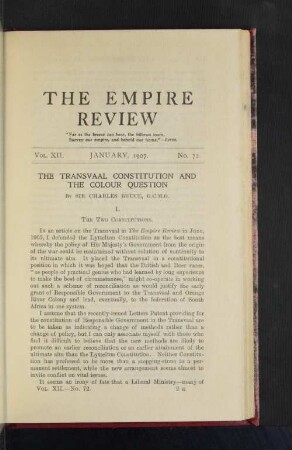 The Transvaal constitution and the colour Question