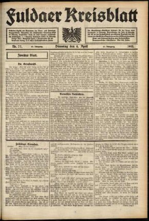 Zweite Ausgabe vom Dienstag, den 04. April 1911.