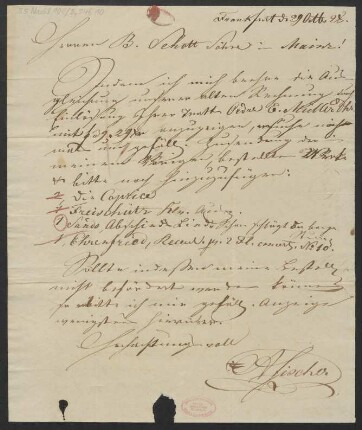 Brief an B. Schott's Söhne : 29.10.1828