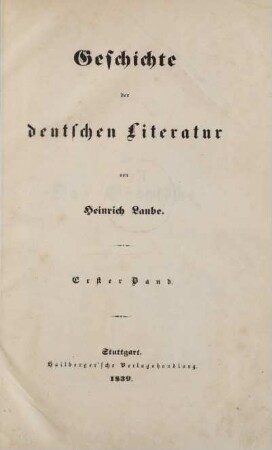 Bd. 1: Geschichte der deutschen Literatur
