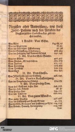 nach den Artickeln der Augsburgischen Confession