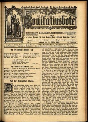 Erste Ausgabe vom Sonntag, den 11. Oktober 1903.
