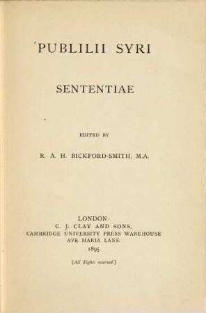 Publilii Syri sententiae
