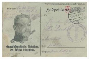 Generalfeldmarschall v. Hindenburg.