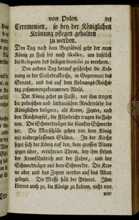 Ceremonien, so bey der Königlichen Krönung pflegen gehalten zu werden.
