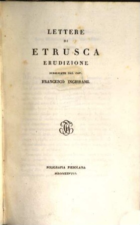 Lettere di Etrusca Erudizione