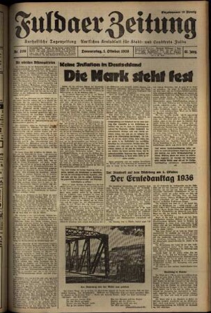 Ausgabe vom Donnerstag, den 01. Oktober 1936.