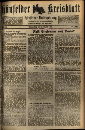 Ausgabe vom Donnerstag, den 02. August 1928.