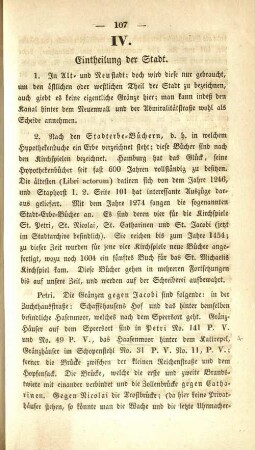 IV. Eintheilung der Stadt.