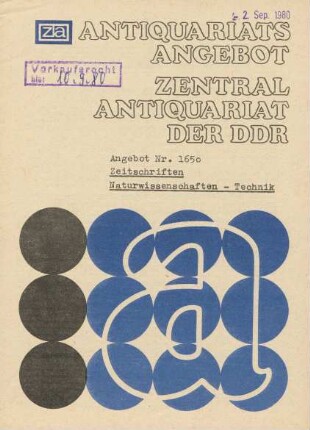 Nr. 1650: Zeitschriften Naturwissenschaften-Technik