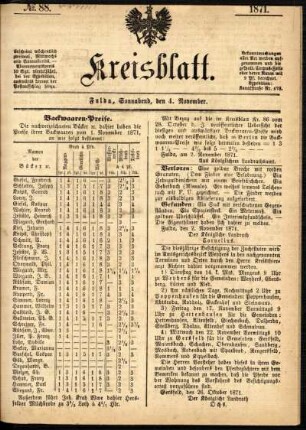 Ausgabe vom Samstag, den 04. November 1871.