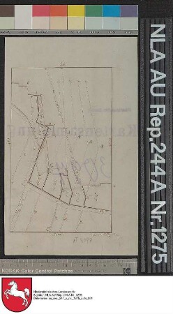 Lage der Poolachtlande bei KLEINHEIDE Zeichnung von J. N. Franzius Papier auf Leinen Format 28,0x17,2 M 1:3.040 (ca)