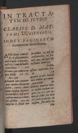 Index paginarum numerum monstrans.
