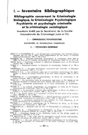 497-538, I. Inventaire bibliographique