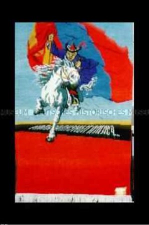 Wandteppich mit mongolischem Motiv (Reiter)