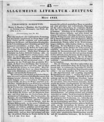 Ancillon, [J. P.] F.: Zur Vermittlung der Extreme in den Meinungen. Berlin: Duncker & Humblot 1831 (Fortsetzung von Nr. 44)