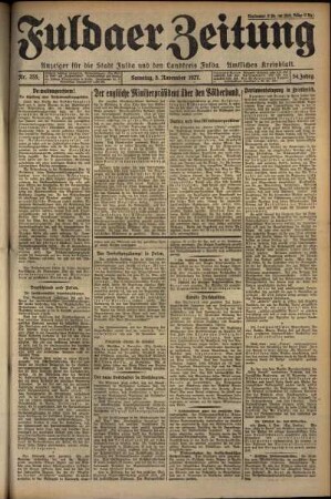 Erste Ausgabe vom Samstag, den 05. November 1927.