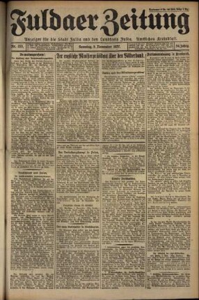 Erste Ausgabe vom Samstag, den 05. November 1927.