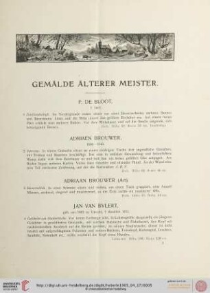 Gemälde älterer Meister (Nr. 1-40)