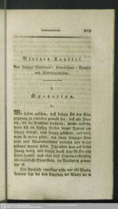 Viertes Kapitel. Von Leipzigs Speditions- Kommissions- Wechsel- und Mäkeleigeschäften