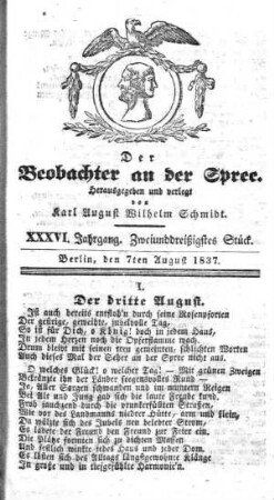 32. Stueck, 7. August 1837