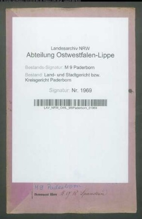 Erblasser: Danzebrink, Conrad; Erblasser: Danzebrink, Maria Theresia, geb. Puls: